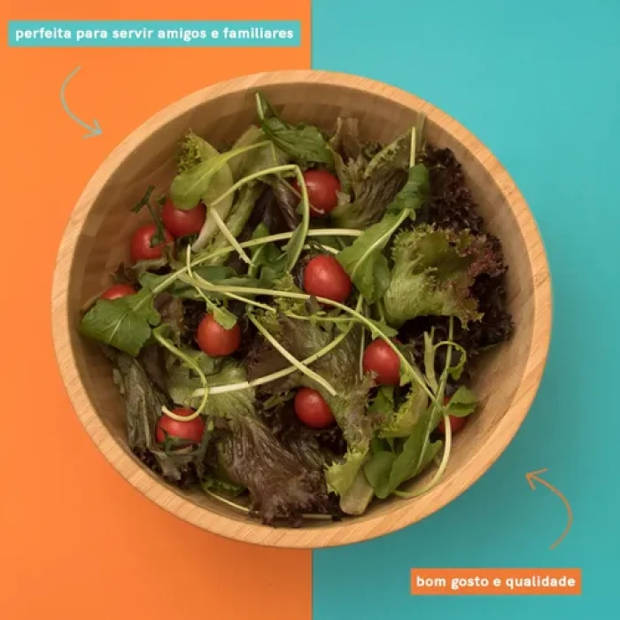Bowl De Salada De Bambu - - Image 4