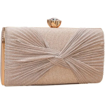 CORIOS Sequin Clutch Bag Pleated Evening Bag for Women Bridal Wedding Purse Sparkly Rhinestone Handbag Crystal Shoulder Bag