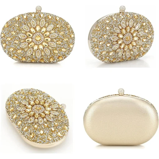 Crystal Women Evening Clutch Rhinestone Bag Bling Purse Glitter Radiant Shouder bag for Christmas Bridal Wedding Party - Image 2