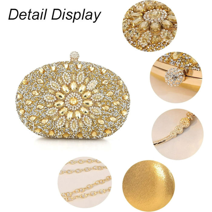 Crystal Women Evening Clutch Rhinestone Bag Bling Purse Glitter Radiant Shouder bag for Christmas Bridal Wedding Party - Image 4