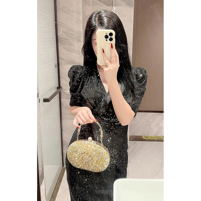 Crystal Women Evening Clutch Rhinestone Bag Bling Purse Glitter Radiant Shouder bag for Christmas Bridal Wedding Party - Image 5