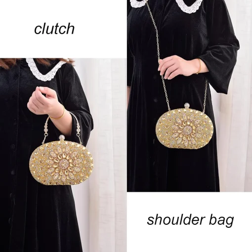 Crystal Women Evening Clutch Rhinestone Bag Bling Purse Glitter Radiant Shouder bag for Christmas Bridal Wedding Party - Image 6