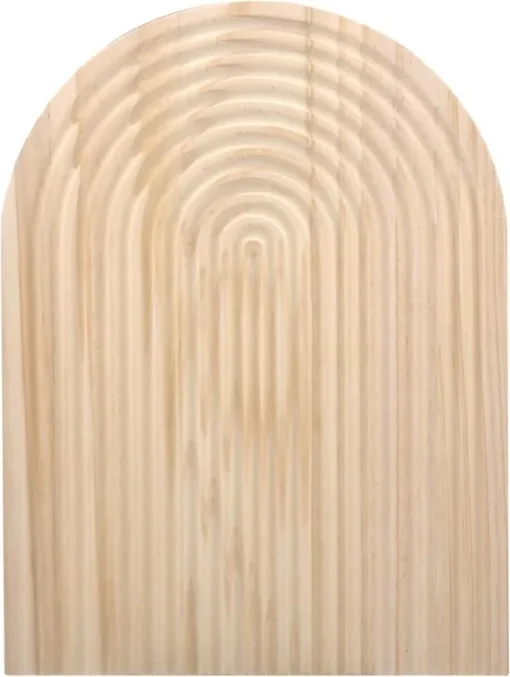 Decorative Wooden Serving Board - Pine Cutting Board - Ribbed Rainbow Shape - Tray - Boho Serving Platter - Breakfast Board for Bread, Cookies, Fruit, Coffee - Image 2