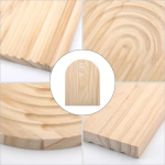 Decorative Wooden Serving Board - Pine Cutting Board - Ribbed Rainbow Shape - Tray - Boho Serving Platter - Breakfast Board for Bread, Cookies, Fruit, Coffee - Image 4