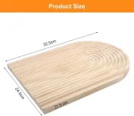 Decorative Wooden Serving Board - Pine Cutting Board - Ribbed Rainbow Shape - Tray - Boho Serving Platter - Breakfast Board for Bread, Cookies, Fruit, Coffee - Image 7