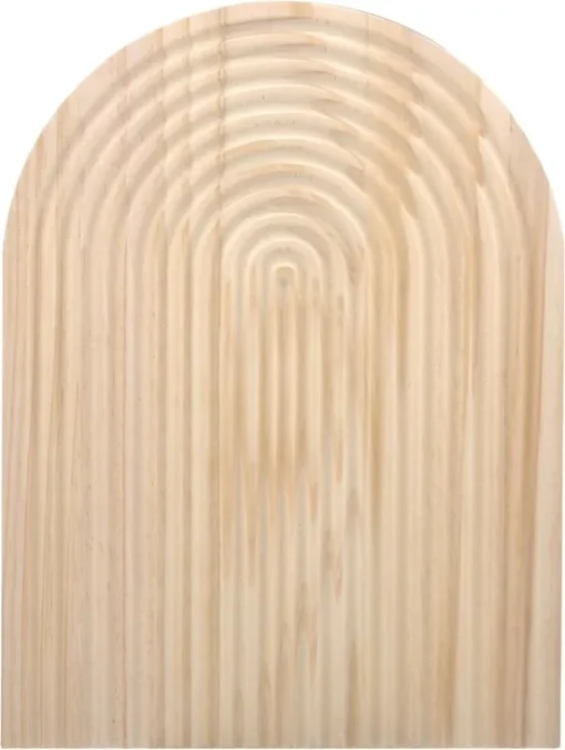 Decorative Wooden Serving Board - Pine Cutting Board - Ribbed Rainbow Shape - Tray - Boho Serving Platter - Breakfast Board for Bread, Cookies, Fruit, Coffee - Image 8