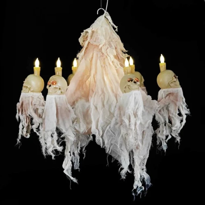 Electric Lighted Skull Chandelier - Image 2