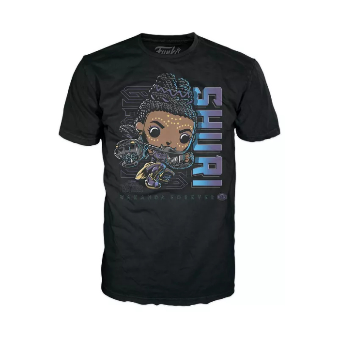 Funko Pop! & Tee: Marvel - Black Panther Shuri - Large - (L) - T-Shirt - Clothing with Collectible Vinyl Figure - Gift Idea - Toys & Short Sleeve T-Shirt for Unisex Adults - Movie Fans - Image 3
