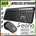 KEYBOARD AND MOUSE EONO IS-2209 WIRELESS COMBO PACK COMFORTABLE QUITE TYPING. Buy Max.Shop