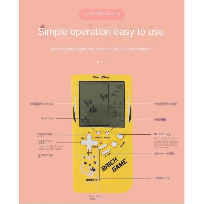 NC Classic Handheld Tetris Large Screen Digital Video Game Console - Image 4