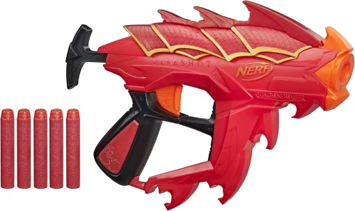Nerf Dragonpower Fireshot Dart Blaster, Inspired By Dungeons And Dragons., 5 Official Nerf Darts, 4 Dart Storage, Priming Handle, Multicolour, F0813EU4 - Image 2