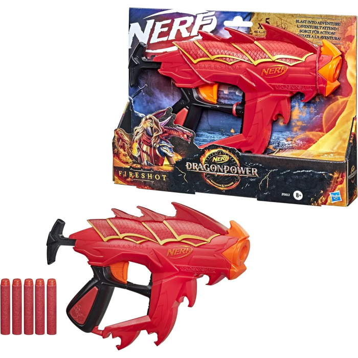 Nerf Dragonpower Fireshot Dart Blaster, Inspired By Dungeons And Dragons., 5 Official Nerf Darts, 4 Dart Storage, Priming Handle, Multicolour, F0813EU4 - Image 5