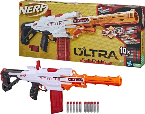 Nerf Ultra Strike Motorized Blaster, 10 Nerf Accustrike Ultra Darts, 10 Dart Clip, Integrated Sight, Compatible Only With Nerf Ultra Darts, F6024U50 - Image 6