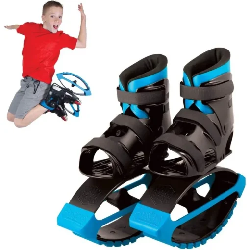 MGP Action Sports – Boost Boots – Kids Jumping Shoes – Black Blue – Suites Boys & Girls Ages 5+ - Max User Weight 88lbs - Image 2