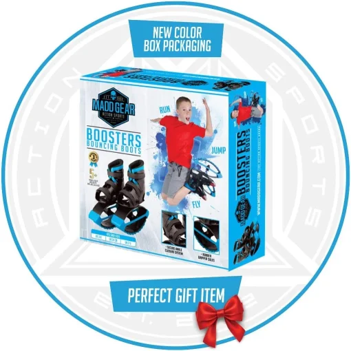 MGP Action Sports – Boost Boots – Kids Jumping Shoes – Black Blue – Suites Boys & Girls Ages 5+ - Max User Weight 88lbs - Image 5