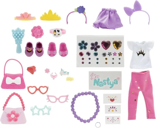 like Nastia Deluxe Princess Nastia Doll - 8-inch Doll with 50 Mystery Surprises Including Removable Fashions, Stickers, Gems, Purses, Jewelry Charms, and More - Amazon Exclusive - Image 4