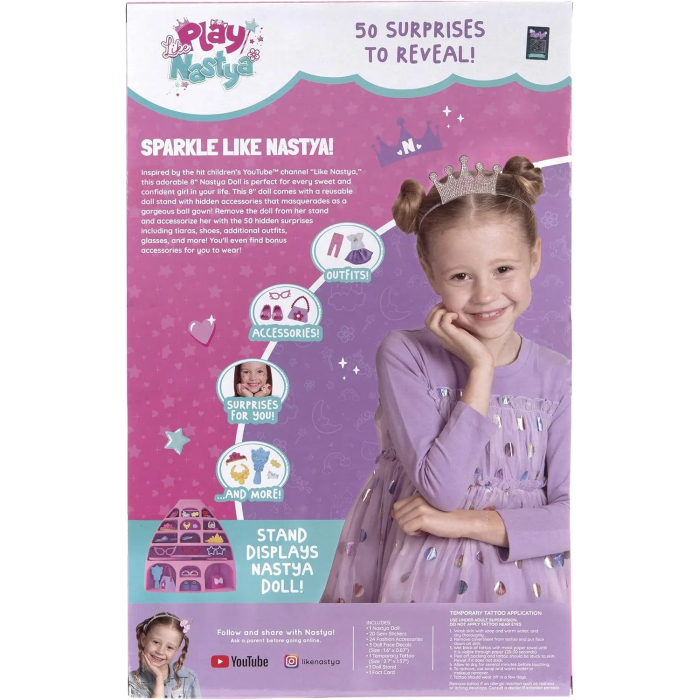 like Nastia Deluxe Princess Nastia Doll - 8-inch Doll with 50 Mystery Surprises Including Removable Fashions, Stickers, Gems, Purses, Jewelry Charms, and More - Amazon Exclusive - Image 8