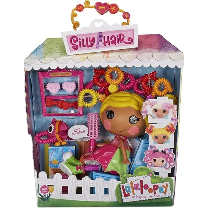 Lalaloopsy 576945EUC Silly April Sunsplash with Pet Toucan-33 cm Rainbow Hair Styling Doll with Multicoloured Hair-11 Accessories in Reusable Salon Package Playset, for Ages 3-103 - Amazon Exclusive