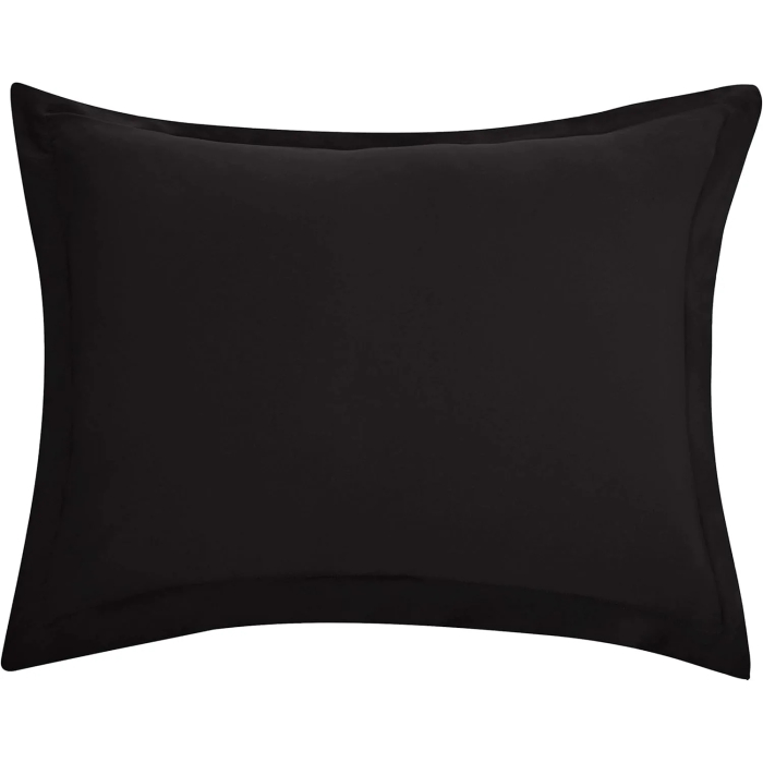 Amazon Basics Lightweight Microfiber 3-Piece Duvet Cover Set with Zipper Closure, Full/Queen, Black, Solid - Image 3