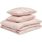 Amazon Basics Light-Weight Microfiber Pinch Pleat Duvet Cover Set - 3 Pieces, Full/Queen, Blush Pink, Geometric - Image 2