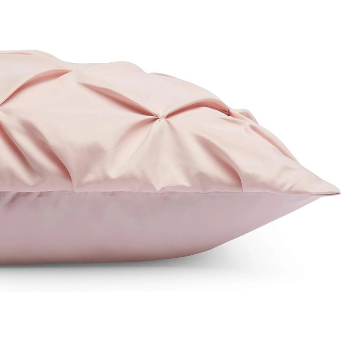 Amazon Basics Light-Weight Microfiber Pinch Pleat Duvet Cover Set - 3 Pieces, Full/Queen, Blush Pink, Geometric - Image 3