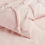Amazon Basics Light-Weight Microfiber Pinch Pleat Duvet Cover Set - 3 Pieces, Full/Queen, Blush Pink, Geometric - Image 4
