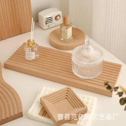 Bamboo Wood Stand for Cups and Mugs - Table Aesthetic and Accessories Organizer - Perfect for Professional Photography - Generic