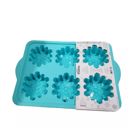 Trudeau Silicone Muffin Mold Jumbo Snowflake Easy Release Cupcake Pan