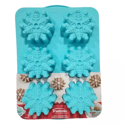Trudeau Silicone Muffin Mold Jumbo Snowflake Easy Release Cupcake Pan - Image 2