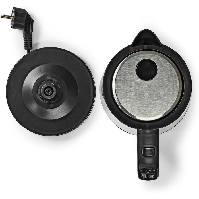 INCO NEDIS SmartLife Kettle, Wi-Fi 1.7L Glass, 60,70,80,90, 100°C, Temperature Display Rotatable 360 Degrees, Concealed Heating Element, Strix Controller Boil Dry Protection, Android IOS, WIFIWK10CGS, - Image 4