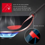 SUPOR Strainer Stainless Steel Colander Serving Spoons, Ladle Set Colander with Red Anti-scald Silicone Ring Kitchen Tool 14.4"x 4.8" (Silver) Skimmer Ladle - Image 4