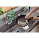 Iris Ohyama "Diamond - Coated" IH - Compatible Frying Pan Set with Removable Handles (Orange) - Image 2