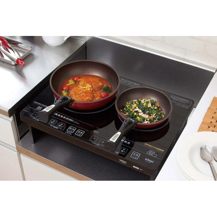 Iris Ohyama "Diamond - Coated" IH - Compatible Frying Pan Set with Removable Handles (Orange) - Image 5