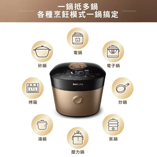 Philips Avance Collection HD2198/ electric pressure cooker 5 L Black, Gold 1500 W - Image 3