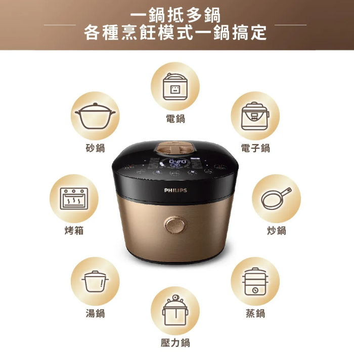 Philips Avance Collection HD2198/ electric pressure cooker 5 L Black, Gold 1500 W - Image 3