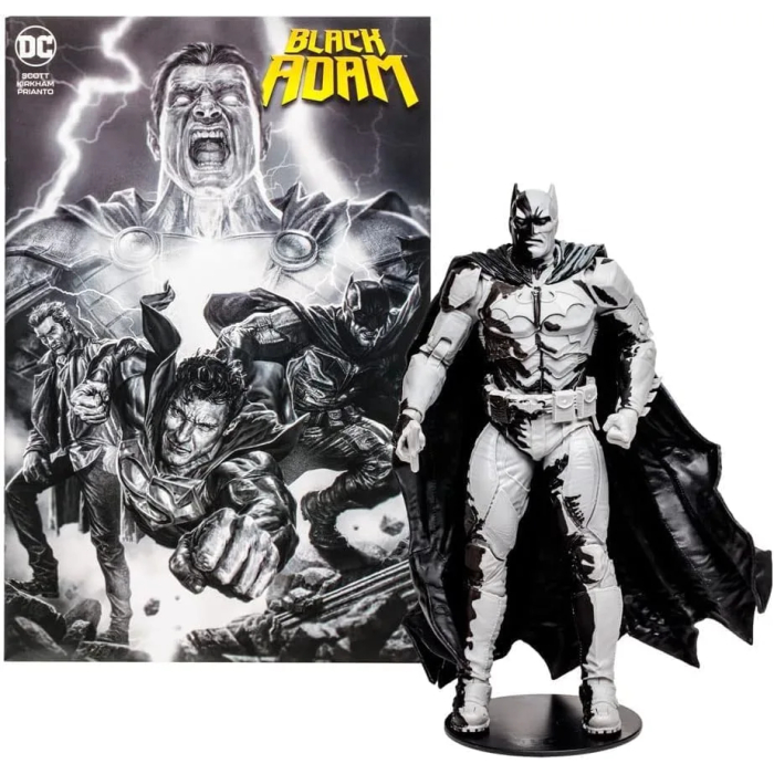 McFarlane Toys, 7-Inch DC Direct Black Adam Gold Label Batman Action (Line Art Variant) Figure with 22 Moving Parts, Collectible DC Black Adam Comic Figure with Unique Comic Book – Ages 12+ - Image 6
