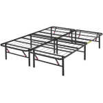 Amazon Basics Bed Frame with Storage, Foldable Metal Platform, Sturdy Steel, No Box Spring Needed, 14 inches High, Tool-Free Setup, Full Size, Black