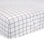 AmazonBasics College Dorm Microfiber Sheet Set with Elastic Pockets - Queen, Black Grid - Image 4