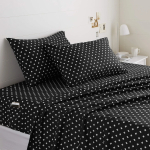 AmazonBasics College Dorm Microfiber Sheet Set with Elastic Pockets - Queen, Black Plus's