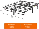 Amazon Basics Bed Frame with Storage, Foldable Metal Platform, Sturdy Steel, No Box Spring Needed, 14 inches High, Tool-Free Setup, Full Size, Black - Image 3