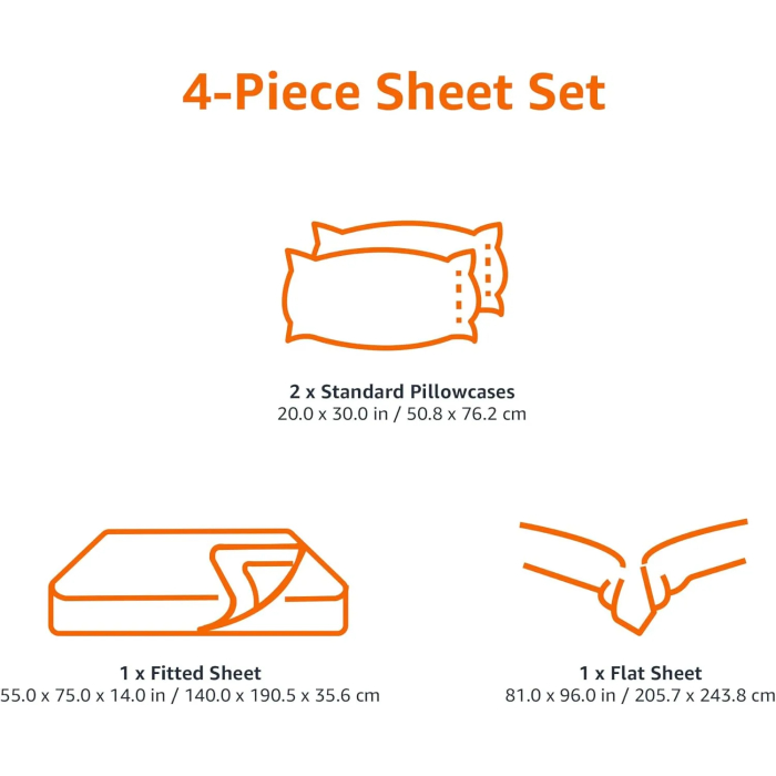 Amazon Basics Cotton Jersey 4-Piece Bed Sheet Set, Full, Dark Green, Solid - Image 6