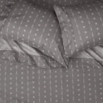 AmazonBasics College Dorm Microfiber Sheet Set with Elastic Pockets - Queen, Grey Simple Stripe - Image 3