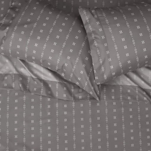 AmazonBasics College Dorm Microfiber Sheet Set with Elastic Pockets - Queen, Grey Simple Stripe - Image 3