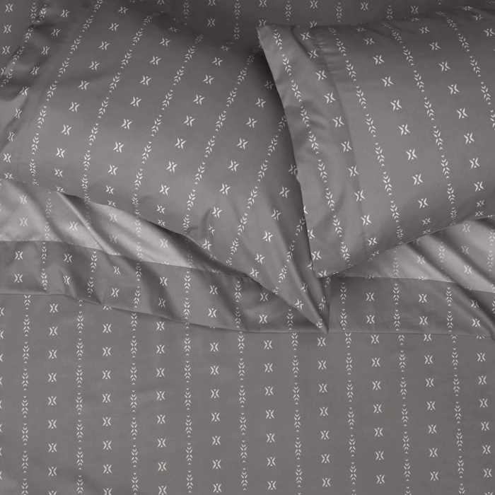 AmazonBasics College Dorm Microfiber Sheet Set with Elastic Pockets - Queen, Grey Simple Stripe - Image 3