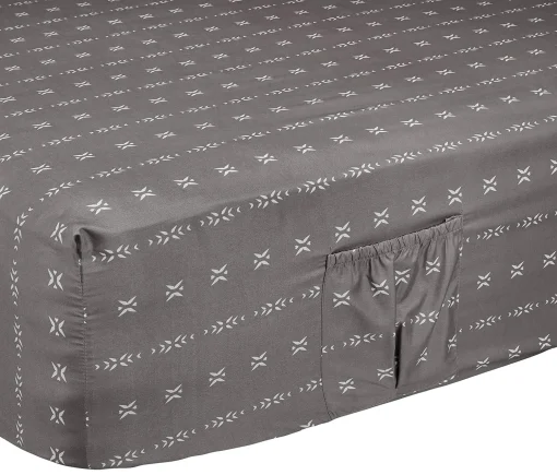 AmazonBasics College Dorm Microfiber Sheet Set with Elastic Pockets - Queen, Grey Simple Stripe - Image 5