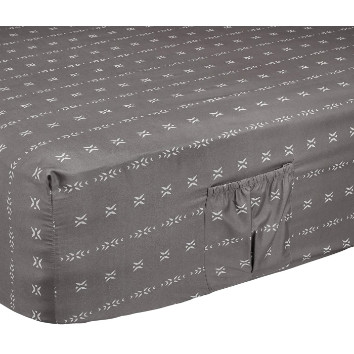 AmazonBasics College Dorm Microfiber Sheet Set with Elastic Pockets - Queen, Grey Simple Stripe - Image 5