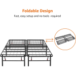 Amazon Basics Bed Frame with Storage, Foldable Metal Platform, Sturdy Steel, No Box Spring Needed, 14 inches High, Tool-Free Setup, Full Size, Black - Image 4