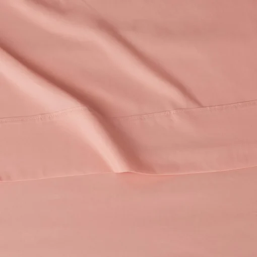 Amazon Basics Lightweight Super Soft Easy Care Wrinkle Free Breathable Microfiber 4-Piece Bed Sheet Set with 14-Inch Deep Pockets, King,Peachy Coral , Solid - Image 5