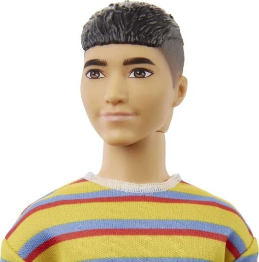 Barbie ​ Ken Fashionistas Doll 175 with Sculpted Brunette Hair and Polo Shirt, Toy for Kids 3 to 8 Years Old GRB91, Multi colour - Image 3