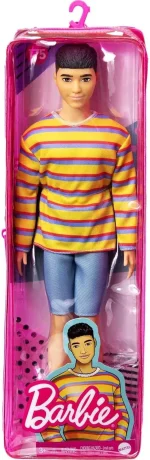 Barbie ​ Ken Fashionistas Doll 175 with Sculpted Brunette Hair and Polo Shirt, Toy for Kids 3 to 8 Years Old GRB91, Multi colour - Image 6